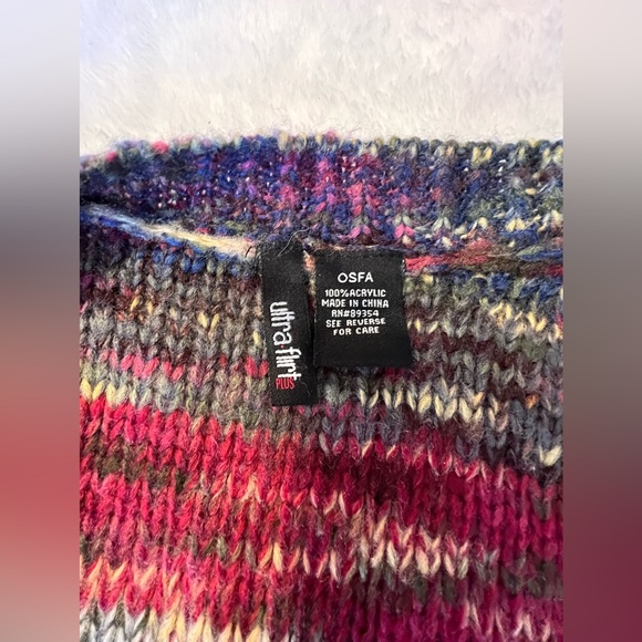 Ultra Flirt Boho Strip Knitted Sleeveless Sweater Vest Kimono Style - Picture 4 of 5